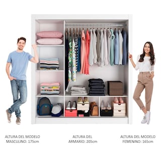 Foto 4 | Clóset Doble Madesa Mónaco 1093093E Blanco 3 Puertas Corredizas con Espejo