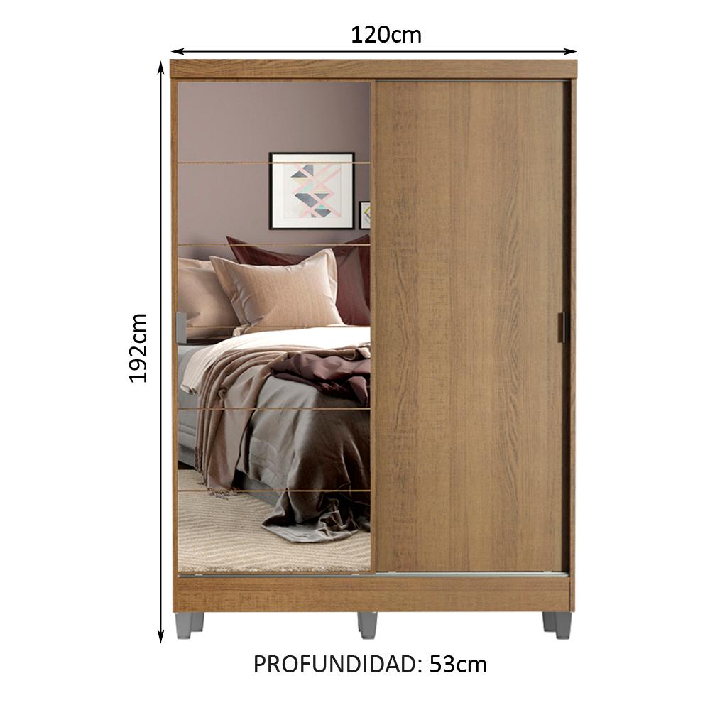 Foto 4 pulgar | Closet Luke Madesa 2 Puertas Corredizas 1 con Espejo y Pies Marrón