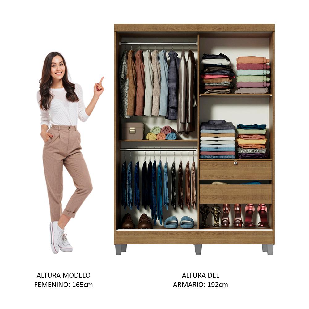 Foto 4 | Closet Luke Madesa 2 Puertas Corredizas 1 con Espejo y Pies Marrón