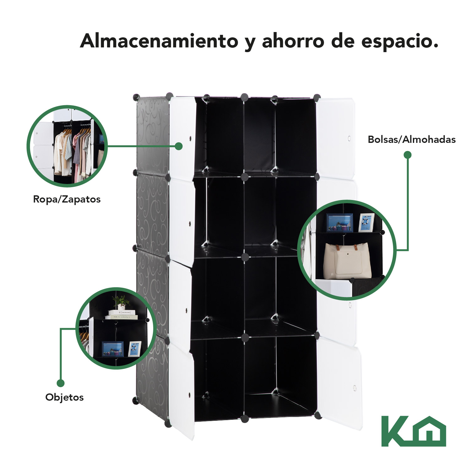 Foto 6 | Closet de Plástico KingsHouse 8 Cubos Portátil Armable