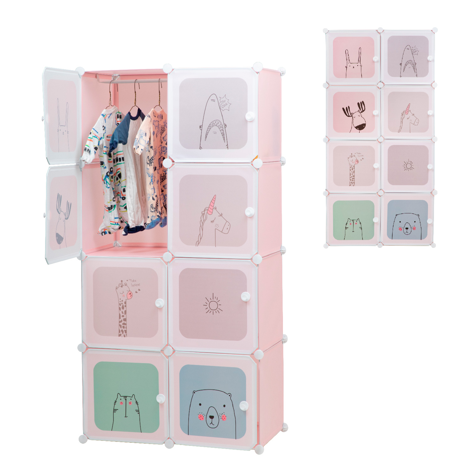 Closet Organizador KingsHouse de Plástico 8 Cubos Infantil Portátil