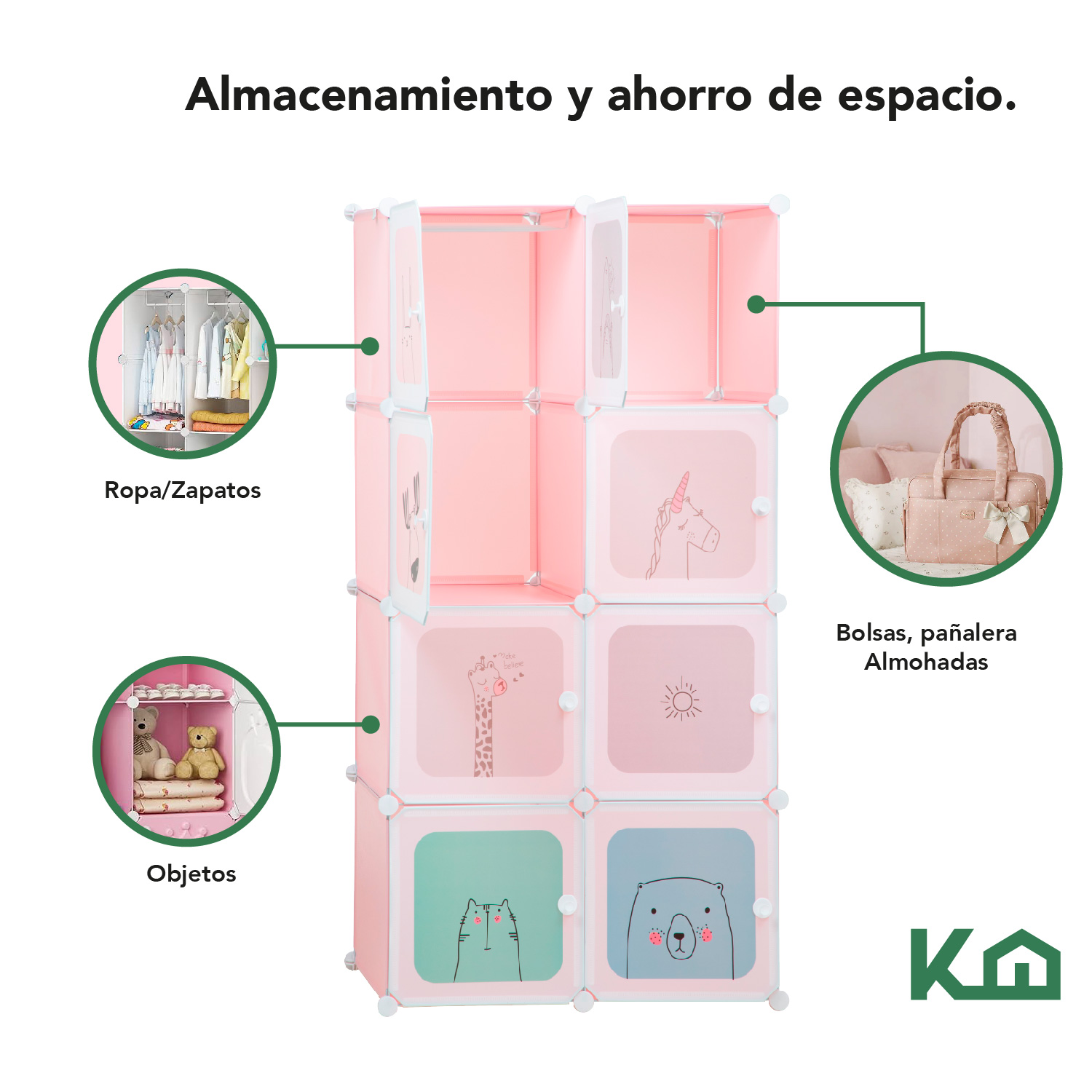 Foto 7 | Closet Organizador KingsHouse de Plástico 8 Cubos Infantil Portátil