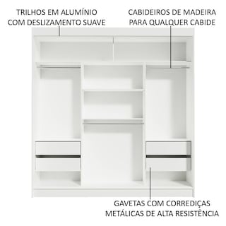 Foto 5 | Ropero 3 Puertas Corredizas Reno Madesa