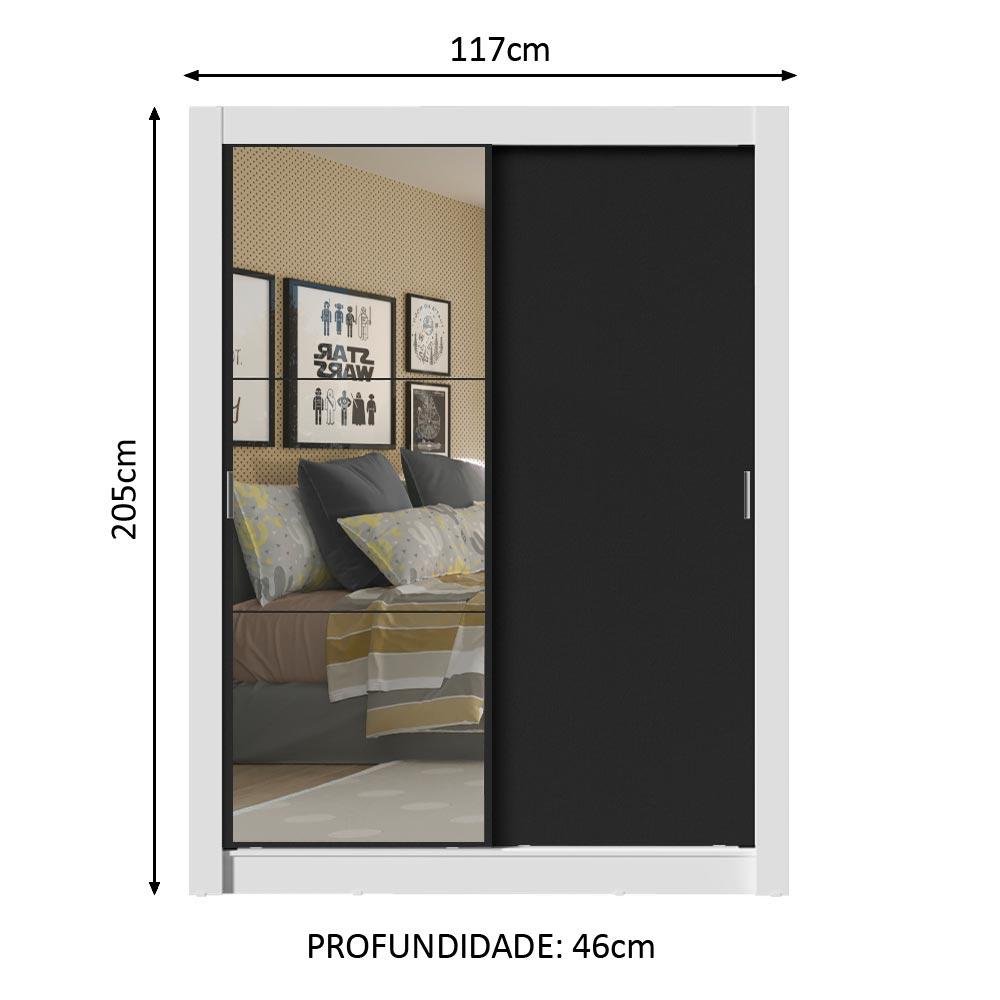 Foto 4 pulgar | Closet Madesa Dallas Plus 2 Puertas Corredizas 1 Espejo 4 Cajones