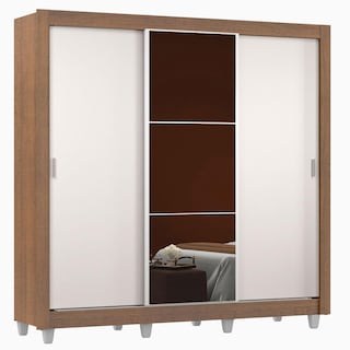 Foto 2 | Closet Madesa Monaco con Patas 3 Puertas Corredizas 1 Espejo