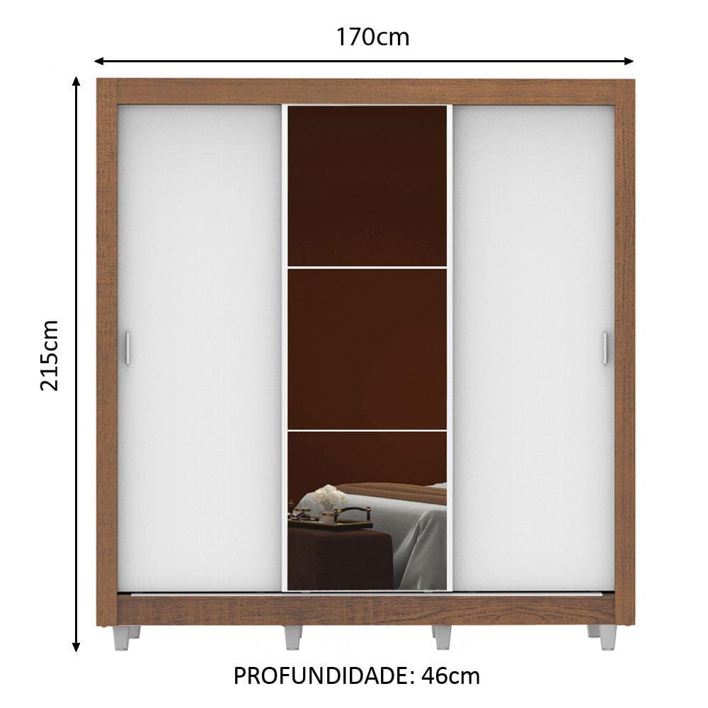 Foto 4 pulgar | Closet Madesa Monaco con Patas 3 Puertas Corredizas 1 Espejo