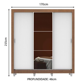 Foto 3 | Closet Madesa Monaco con Patas 3 Puertas Corredizas 1 Espejo