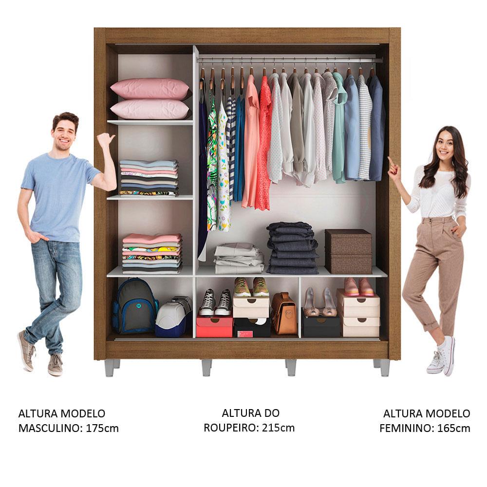 Foto 5 pulgar | Closet Madesa Monaco con Patas 3 Puertas Corredizas 1 Espejo