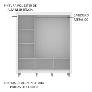Foto 5 | Ropero Madesa Blanco con Espejos y 3 Puertas