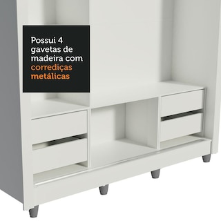 Foto 8 | Closet Madesa Lyon Plus con Patas 3 Puertas Corredizas 4 Cajones