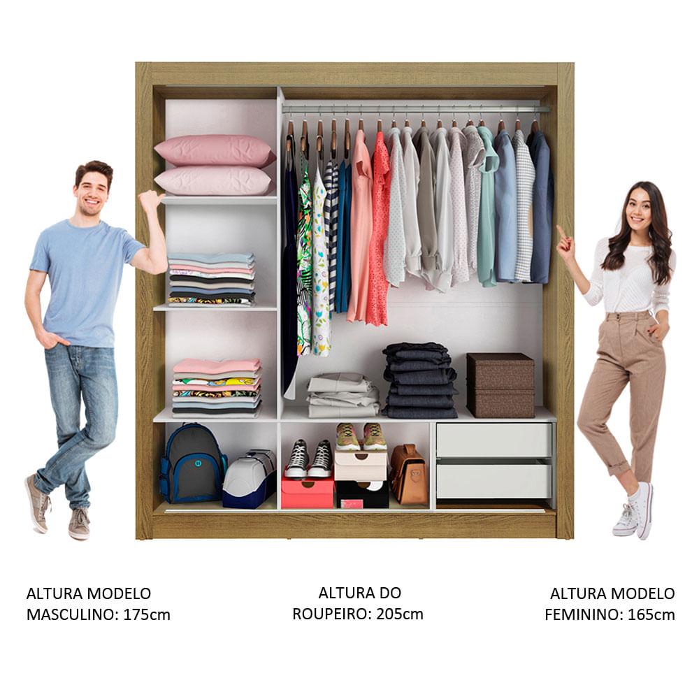 Foto 4 | Closet Madesa Lyon 3 Puertas Corredizas con Espejos 2 Cajones
