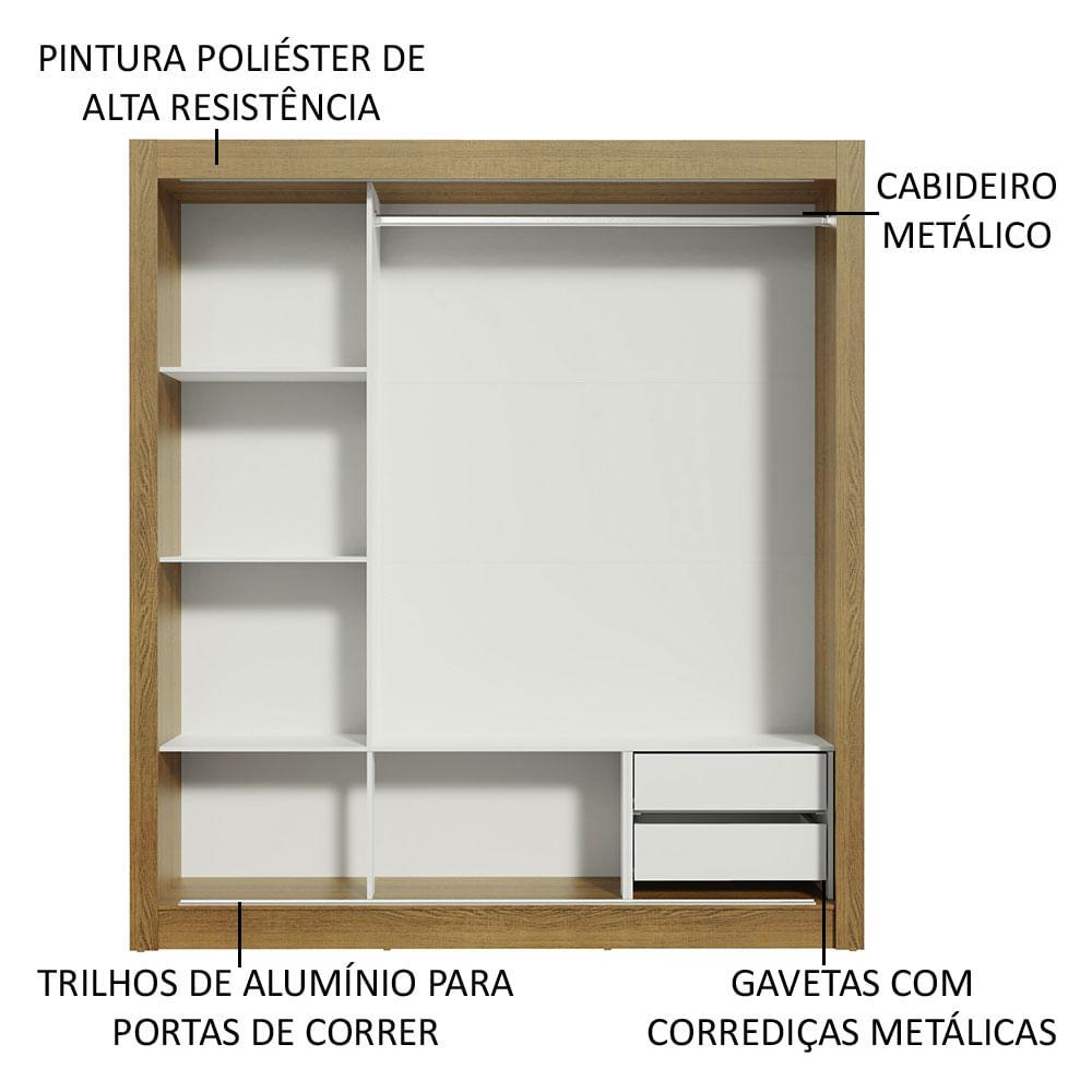 Foto 5 | Closet Madesa Lyon 3 Puertas Corredizas con Espejos 2 Cajones