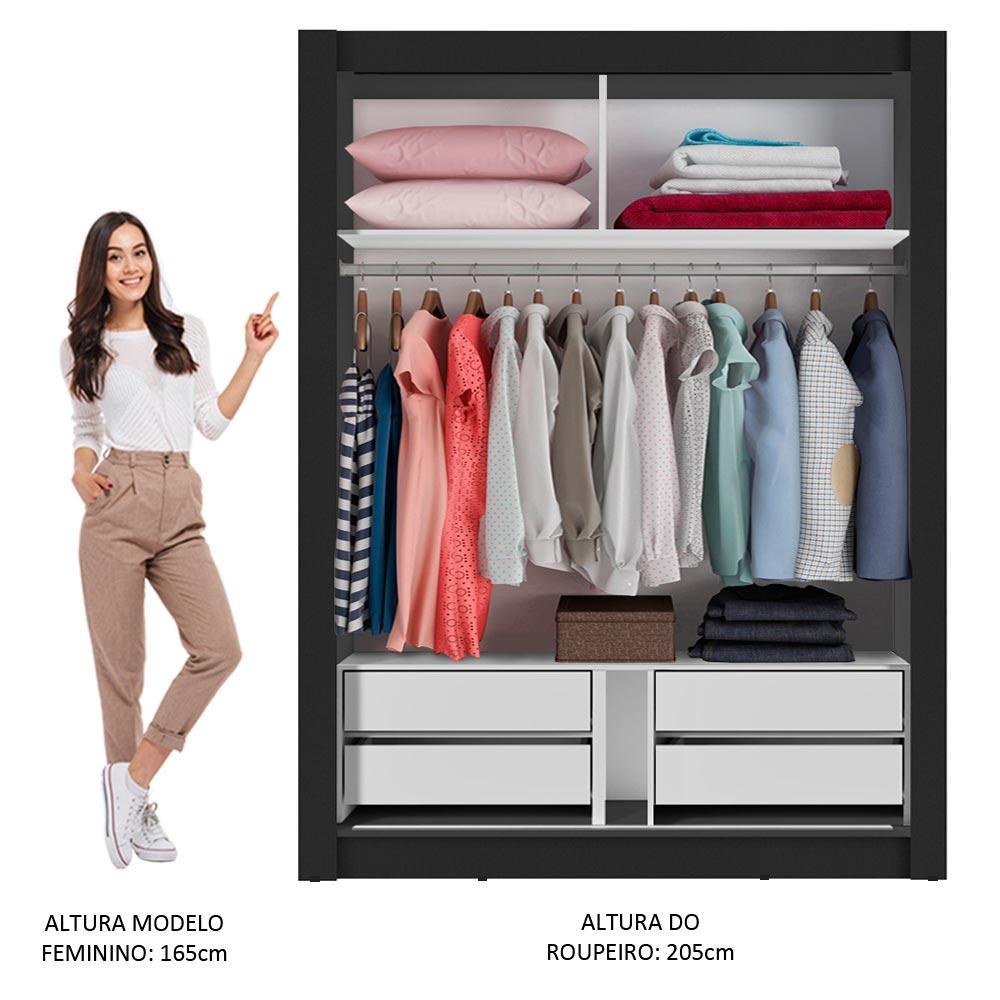 Foto 5 pulgar | Closet Madesa Dallas Plus 2 Puertas Corredizas con Espejos 4 Cajones