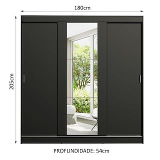 Foto 3 | Ropero Madesa Reno 3 Puertas Corredizas Con Espejo
