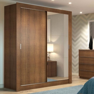 Foto 2 | Ropero Madesa Dallas Marrón 2 Puertas Corredizas con Espejo y 2 Cajones