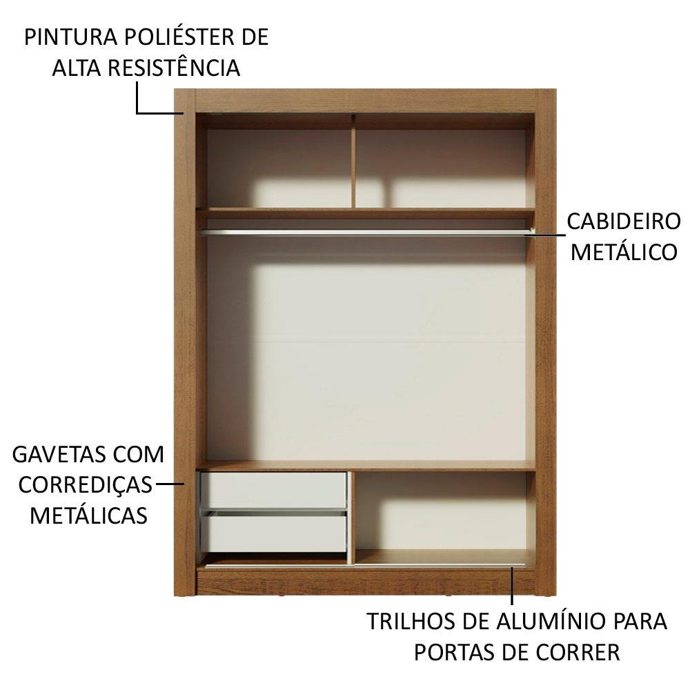 Foto 6 pulgar | Ropero Madesa Dallas Marrón 2 Puertas Corredizas con Espejo y 2 Cajones