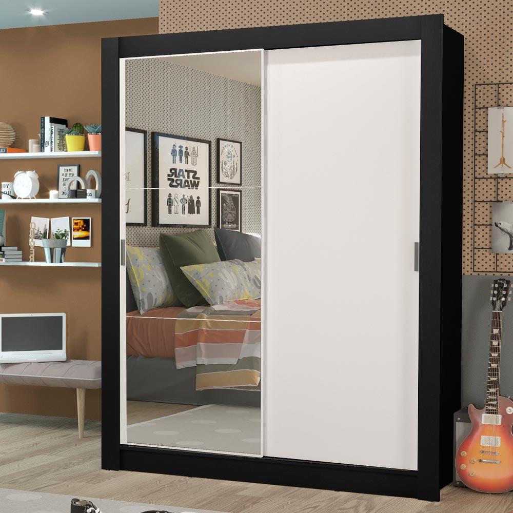 Foto 2 | Ropero Madesa Dallas Plus 2 Puertas Corredizas Con Espejo 4 Cajones Negro