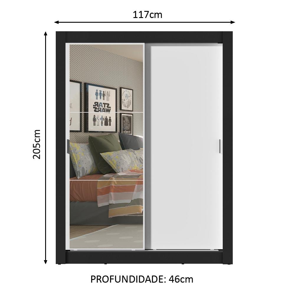 Foto 4 pulgar | Ropero Madesa Dallas Plus 2 Puertas Corredizas Con Espejo 4 Cajones Negro