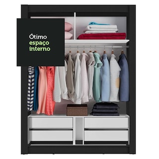 Foto 6 | Ropero Madesa Dallas Plus 2 Puertas Corredizas Con Espejo 4 Cajones Negro