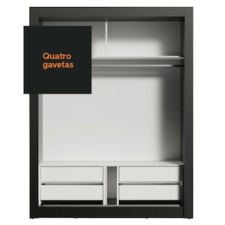 Foto 7 | Ropero Madesa Dallas Plus 2 Puertas Corredizas Con Espejo 4 Cajones Negro
