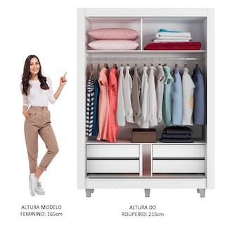 Foto 4 | Closet Madesa Blanco con Espejo