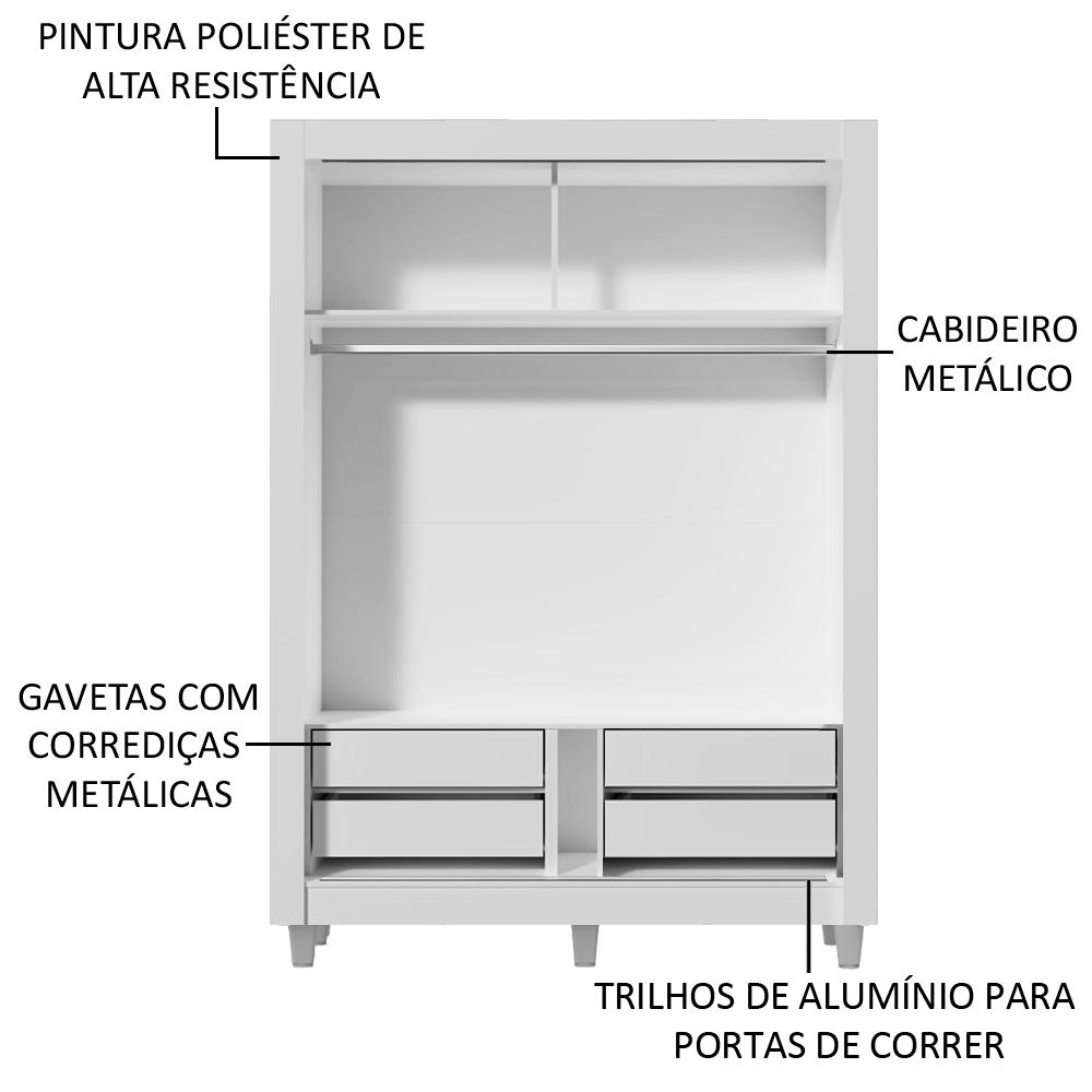 Foto 6 pulgar | Closet Madesa Blanco con Espejo