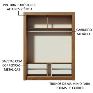 Foto 5 | Ropero Madesa Dallas Plus 2 Puertas Corredizas Con Espejo 4 Cajones