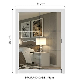 Foto 3 | Ropero Madesa Dallas 2 Puertas Corredizas Con Espejo 2 Cajones