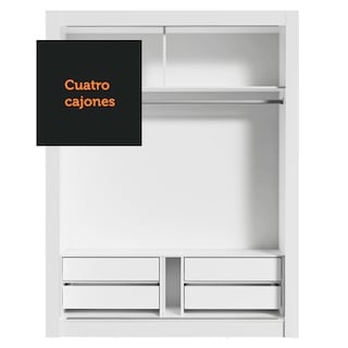Foto 7 | Ropero Madesa Dallas Plus 2 Puertas Corredizas Con Espejo 4 Cajones