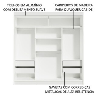 Foto 5 | Closet Madesa Blanco con Espejo