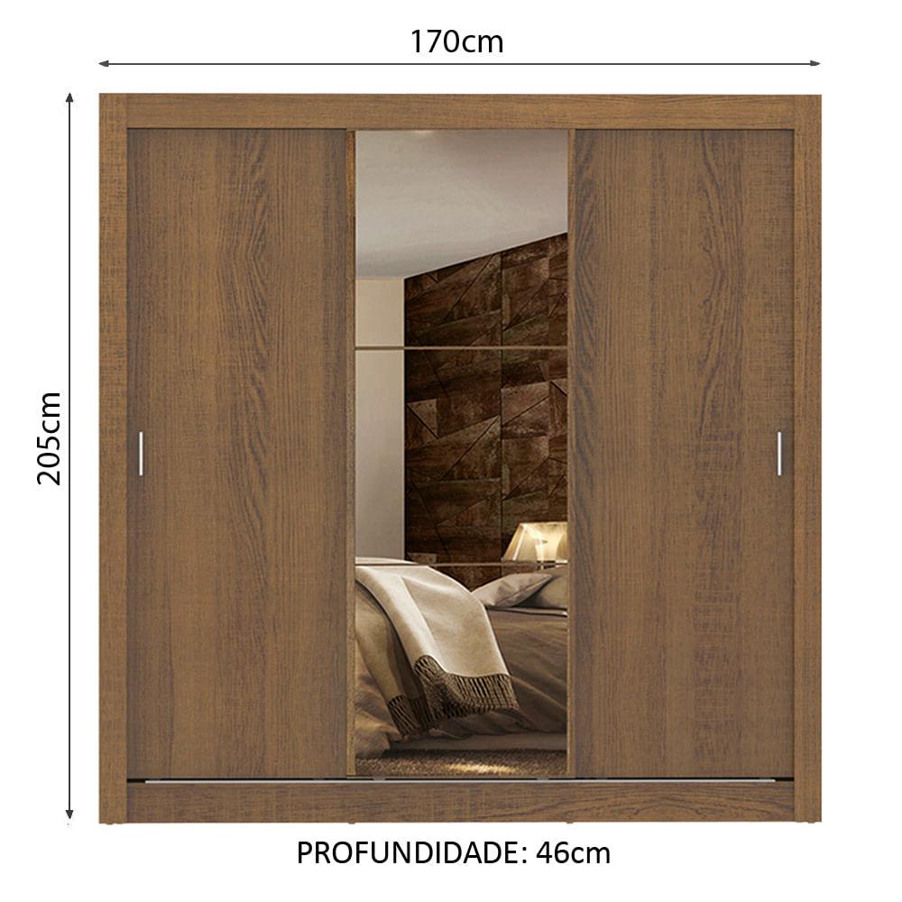 Foto 4 pulgar | Closet Madesa Marrón con Espejo