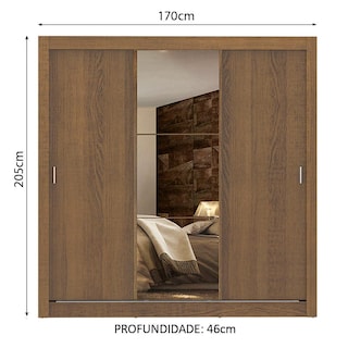 Foto 3 | Closet Madesa Marrón con Espejo