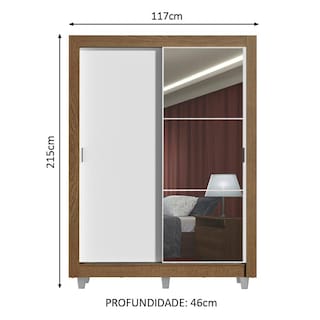 Foto 3 | Closet Madesa Denver con Patas 2 Puertas Corredizas 1 Espejo