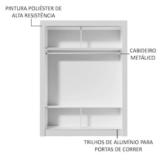 Foto 5 | Ropero Madesa Denver 2 Puertas Corredizas 2 Con Espejo
