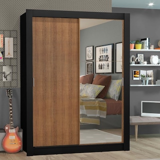 Foto 2 | Ropero Madesa Denver 2 Puertas Corredizas Con Espejo Negro
