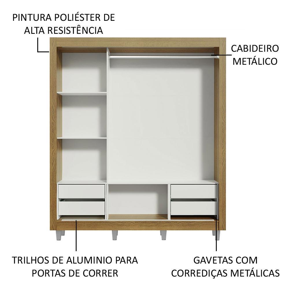 Foto 6 pulgar | Ropero Madesa Lyon Plus 3 Puertas Corredizas Con Espejos 4 Cajones Con Pies Marrón