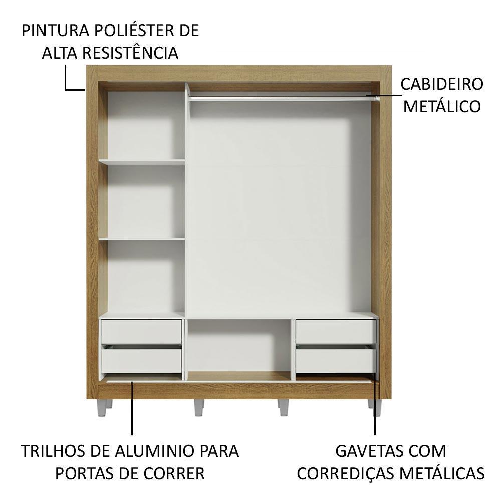 Foto 5 | Closet Madesa Lyon Plus con Patas 3 Puertas Corredizas 1 Espejo y 4 Cajones