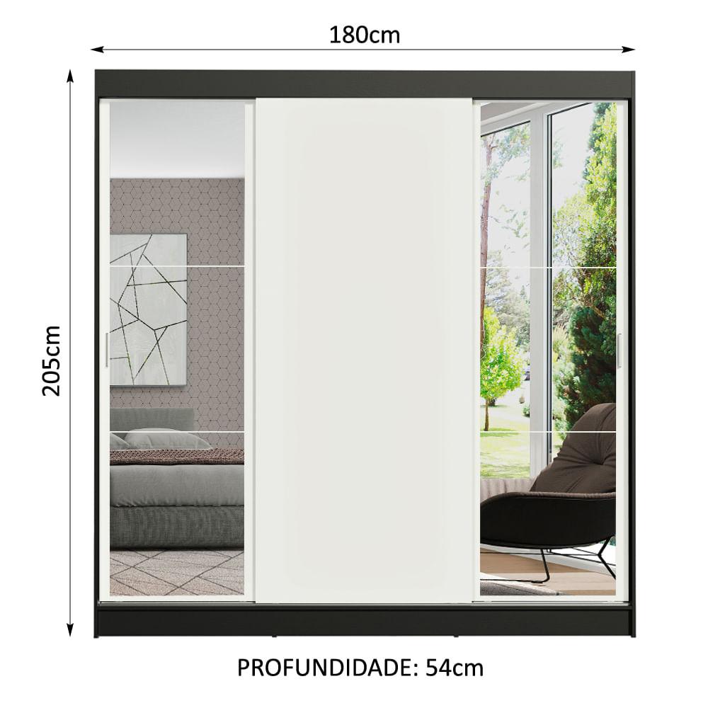 Foto 4 pulgar | Ropero Reno Madesa 3 Puertas Corredizas con Espejos