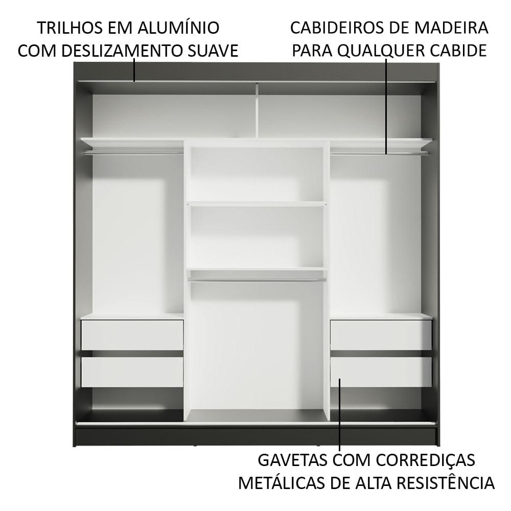 Foto 6 pulgar | Ropero Reno Madesa 3 Puertas Corredizas con Espejos
