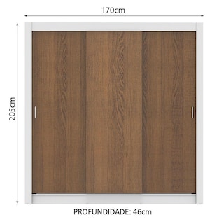 Foto 3 | Closet Madesa Lyon 3 Puertas Corredizas 2 Cajones