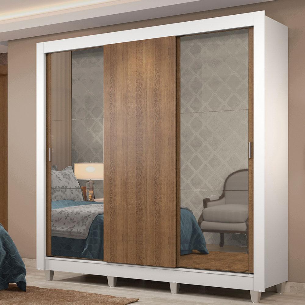 Foto 1 | Ropero Madesa Lyon Plus 3 Puertas Corredizas con Espejos 4 Cajones con Pies Blanco
