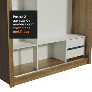 Foto 8 | Ropero Madesa Lyon 3 Puertas Corredizas con Espejos 2 Cajones Marrón