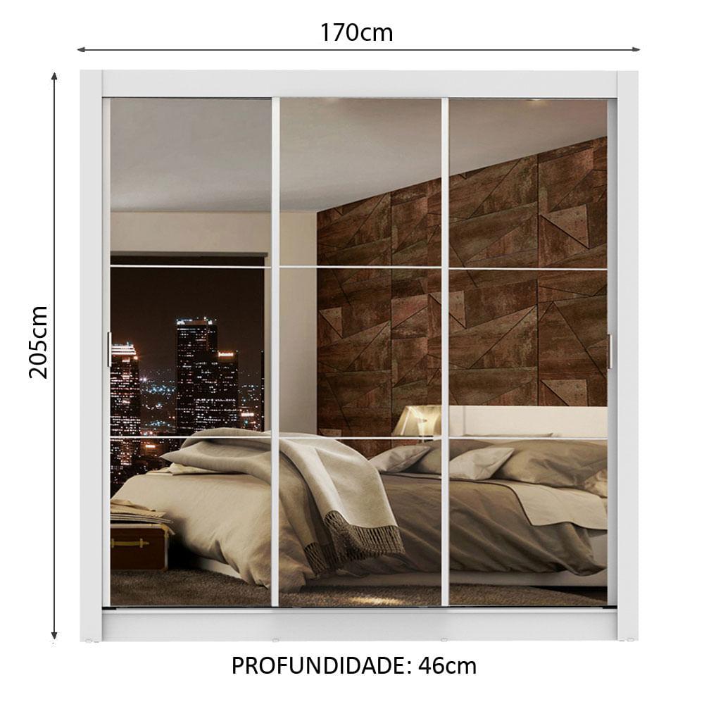 Foto 4 pulgar | Ropero Madesa Lyon Blanco Plus 3 Puertas Corredizas con Espejo
