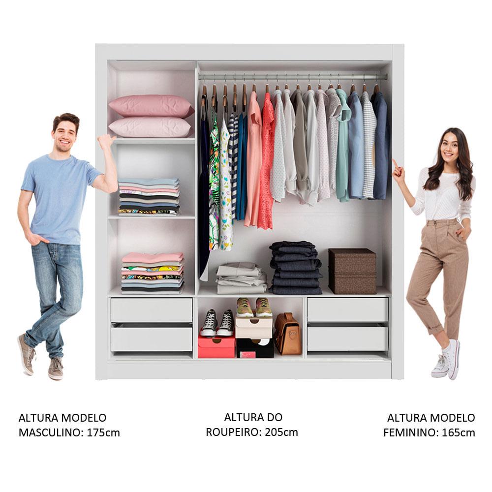 Foto 5 pulgar | Ropero Madesa Lyon Blanco Plus 3 Puertas Corredizas con Espejo