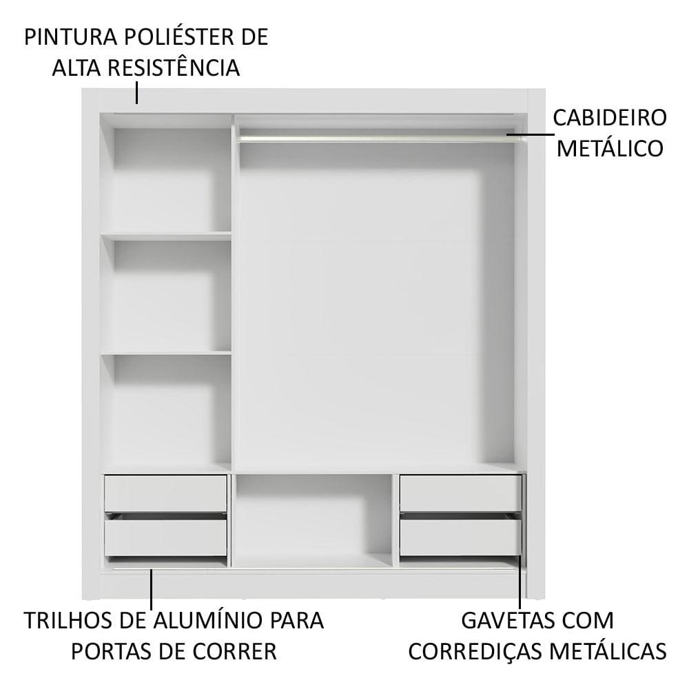 Foto 6 pulgar | Ropero Madesa Lyon Blanco Plus 3 Puertas Corredizas con Espejo