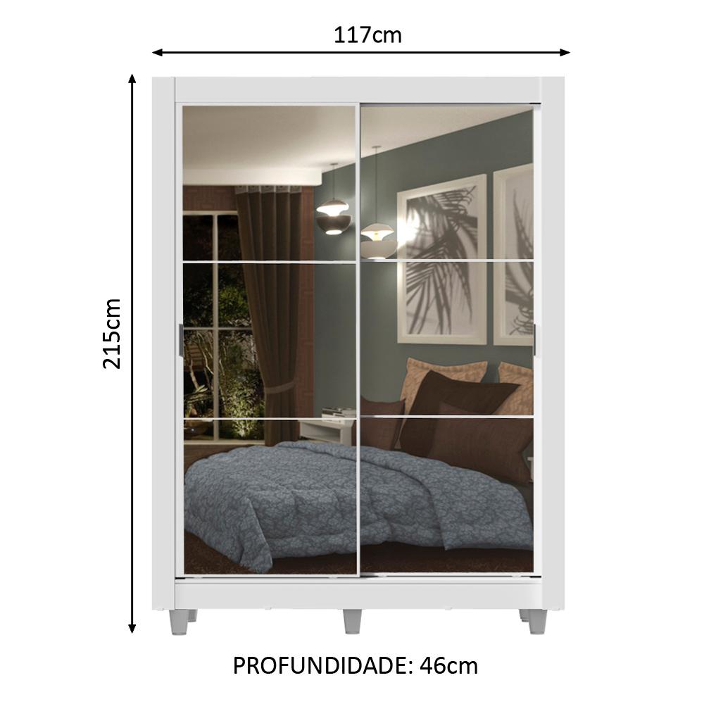 Foto 4 pulgar | Ropero 2 Puertas Corredizas con Espejo 2 Cajones Madesa  Blanco
