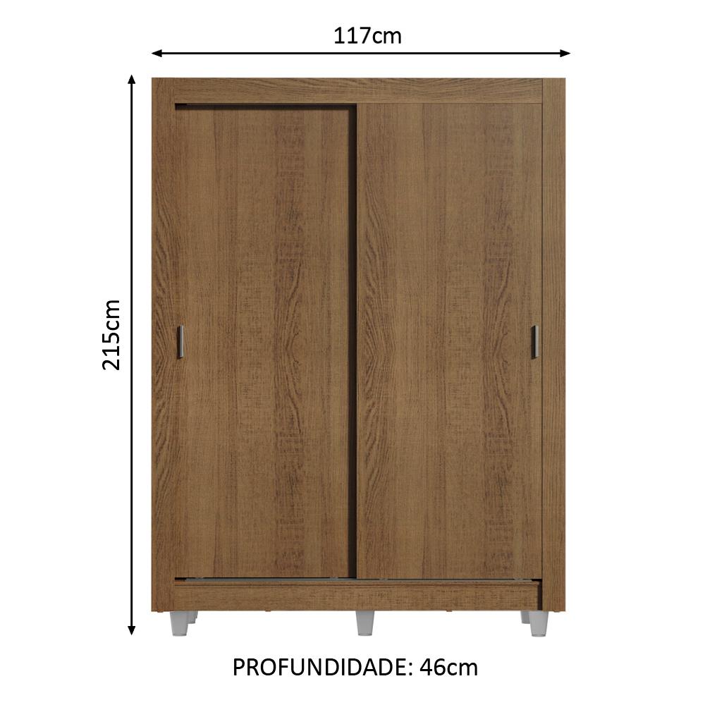 Foto 4 pulgar | Ropero Madesa Dallas Plus Marrón 2 Puertas Corredizas 4 Cajones con Pies