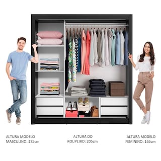 Foto 4 | Closet Madesa Lyon Plus 3 Puertas Corredizas 2 Espejos 4 Cajones