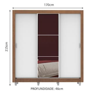 Foto 3 | Closet Madesa Lyon Plus con Patas 3 Puertas Corredizas 1 Espejo y 4 Cajones