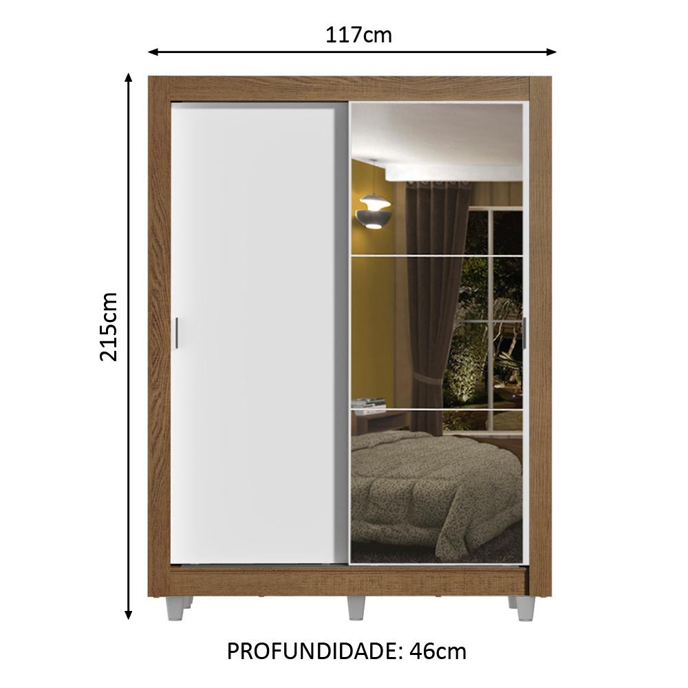 Foto 4 pulgar | Closet Madesa Dallas Plus con Patas 2 Puertas Corredizas 1 Espejo 4 Cajones